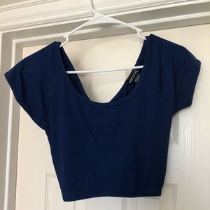 Royal Blue t-shirt crop top